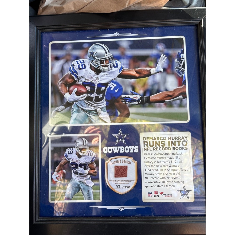 DeMarco Murray Dallas Cowboys Fanatics Authentic Game Used Football #33/250